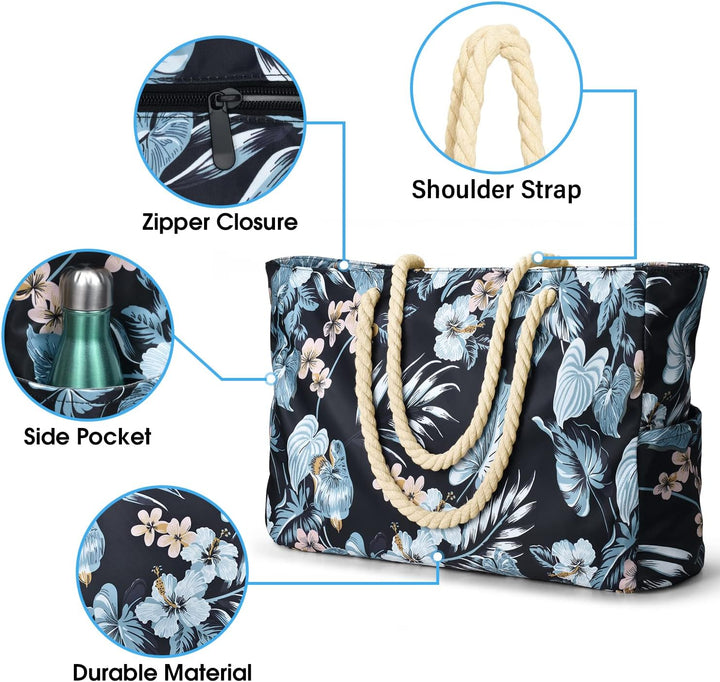 Anti-theft features large waterproof tote, unisex for secure travel.