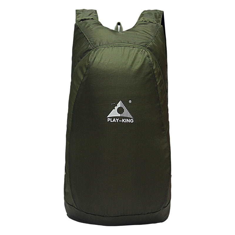 Foldable 20L water-resistant travel backpack, lightweight design for outdoor adventures & daily use.