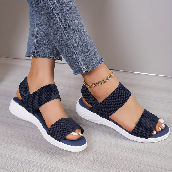 Close-up of the orthopedic footbed in a unisex comfort sandal, showing contoured support.
