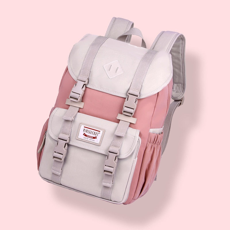 Open view of a 20-35L multi-compartment travel backpack, showing organized storage for essentials.