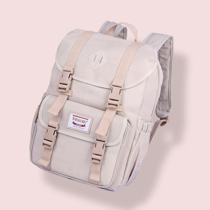 Close-up of water-resistant fabric on a durable travel backpack, protecting contents from rain.