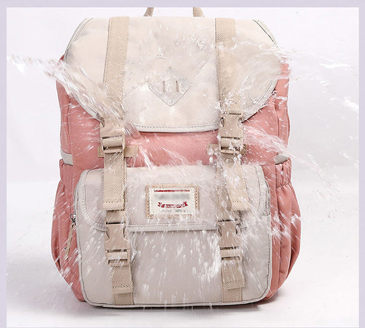 Ergonomic back panel & adjustable straps on a unisex lightweight travel backpack for comfortable wear.