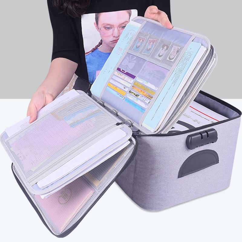 Unisex lockable waterproof document storage case for travel security. Keep essential documents safe.