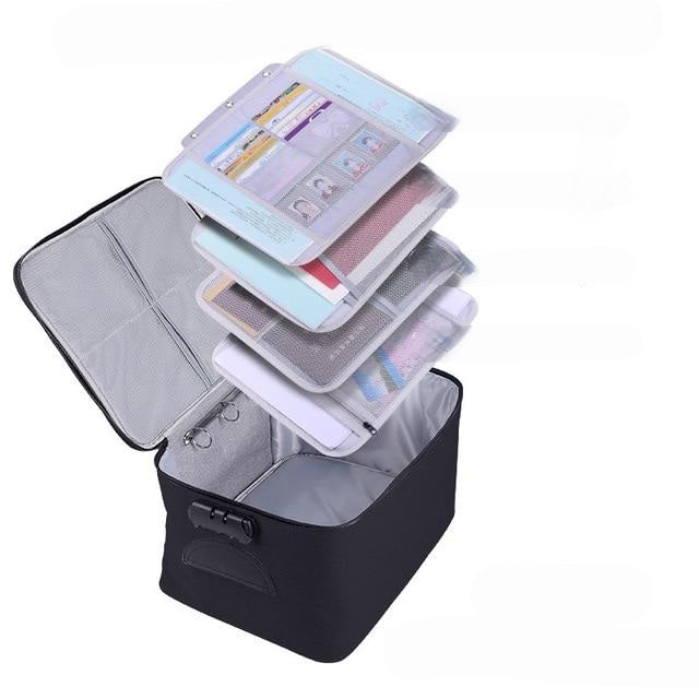 Essential document storage: unisex lockable waterproof case for home organization & travel.