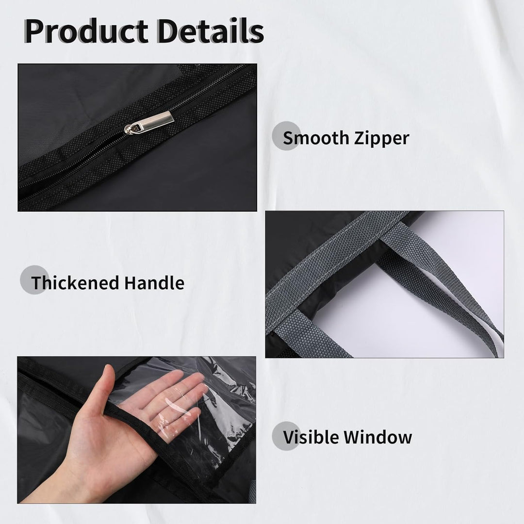 Travel garment bag 2-pack. Durable, long clothing protector for suits, dresses & formalwear on the go.