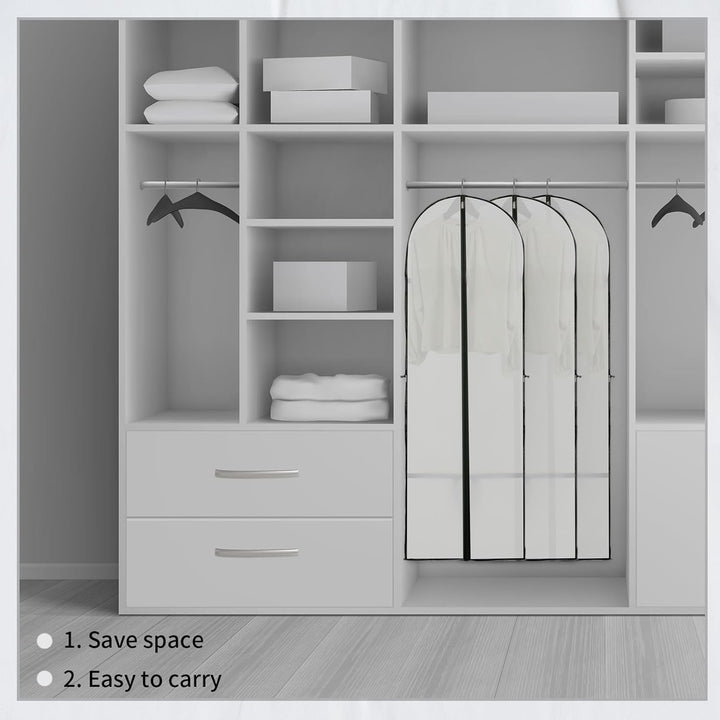 Extra long garment cover 2-pack. Unisex storage for full-length dresses, gowns, coats & suits.