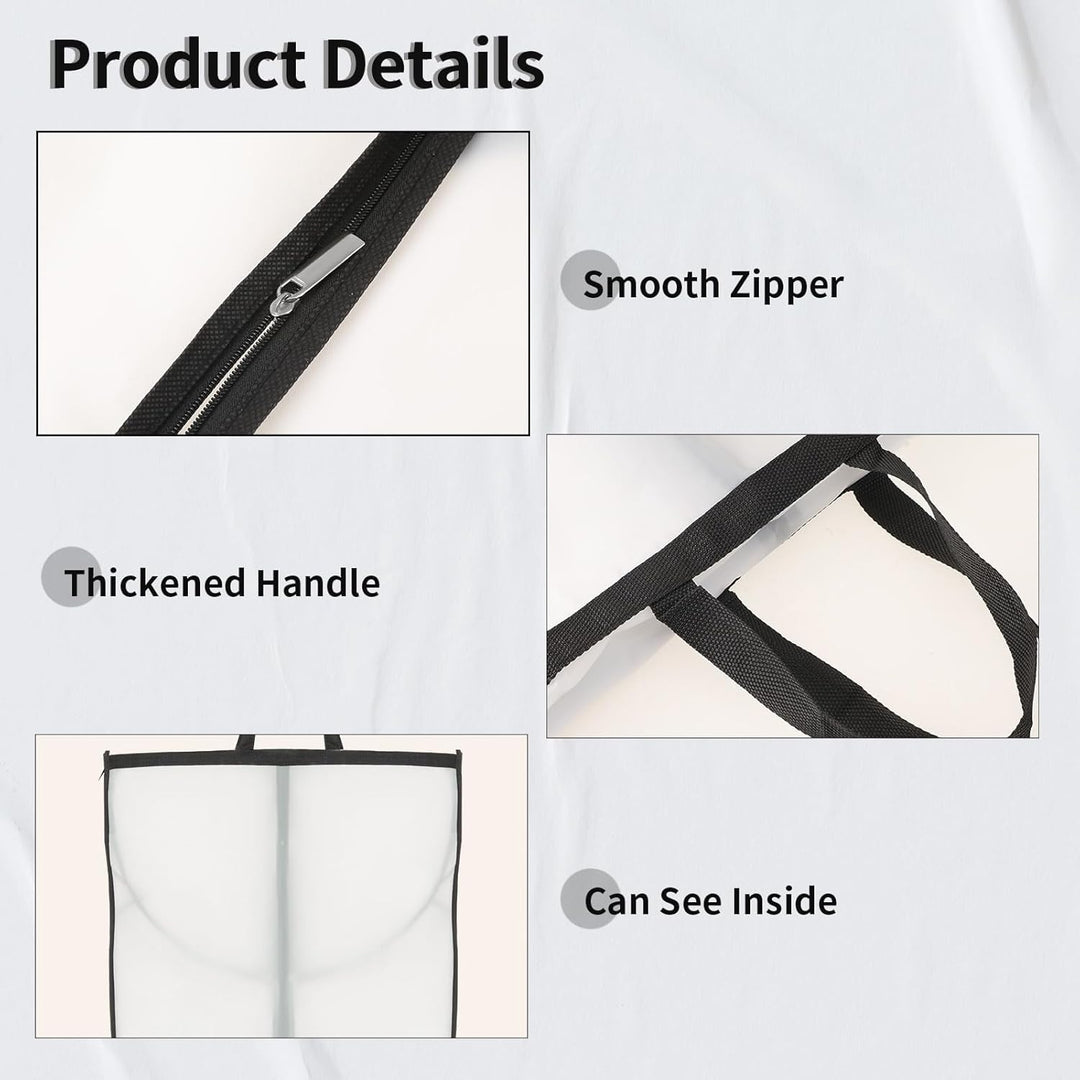 Versatile garment storage bag 2-pack. Ideal for suits, dresses, coats & formalwear. Wardrobe organizer.
