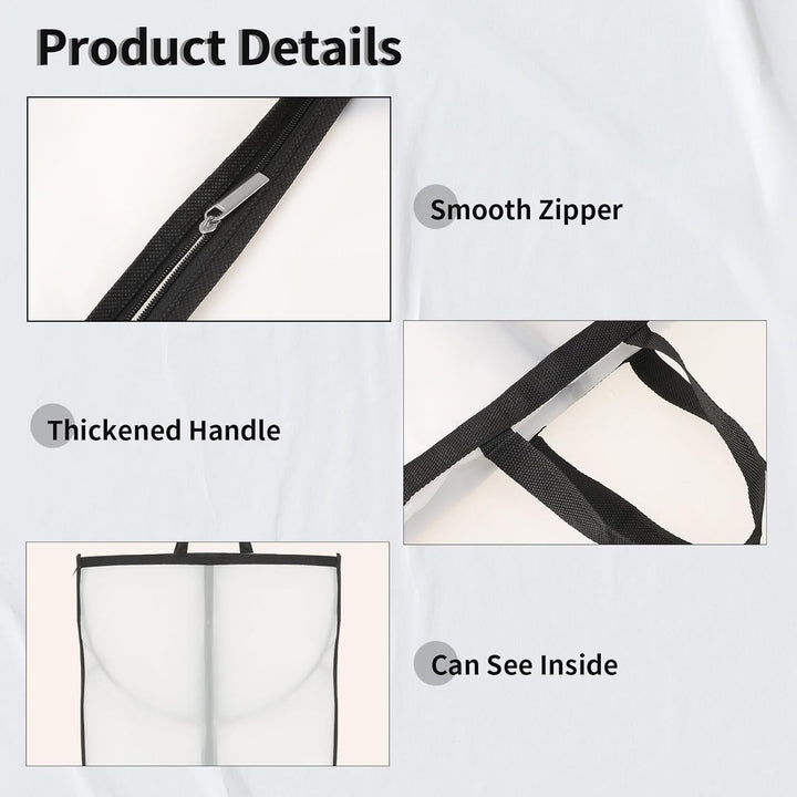Versatile garment storage bag 2-pack. Ideal for suits, dresses, coats & formalwear. Wardrobe organizer.