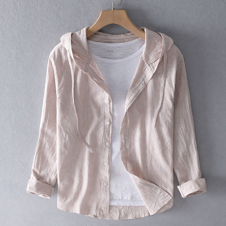 Unisex natural linen hoodie, an eco-friendly and stylish option for casual wear.