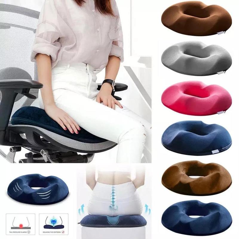 Ergonomic coccyx cushion for office chairs, providing tailbone & hemorrhoid pain relief for comfortable sitting.