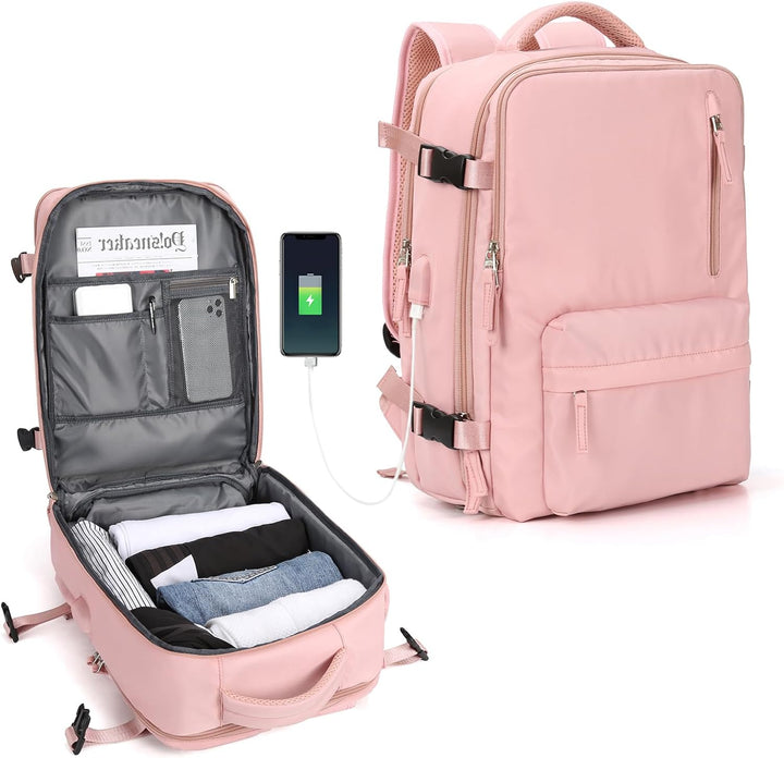 Unisex multi-compartment laptop travel bag with adjustable strap for organized trips and journeys.