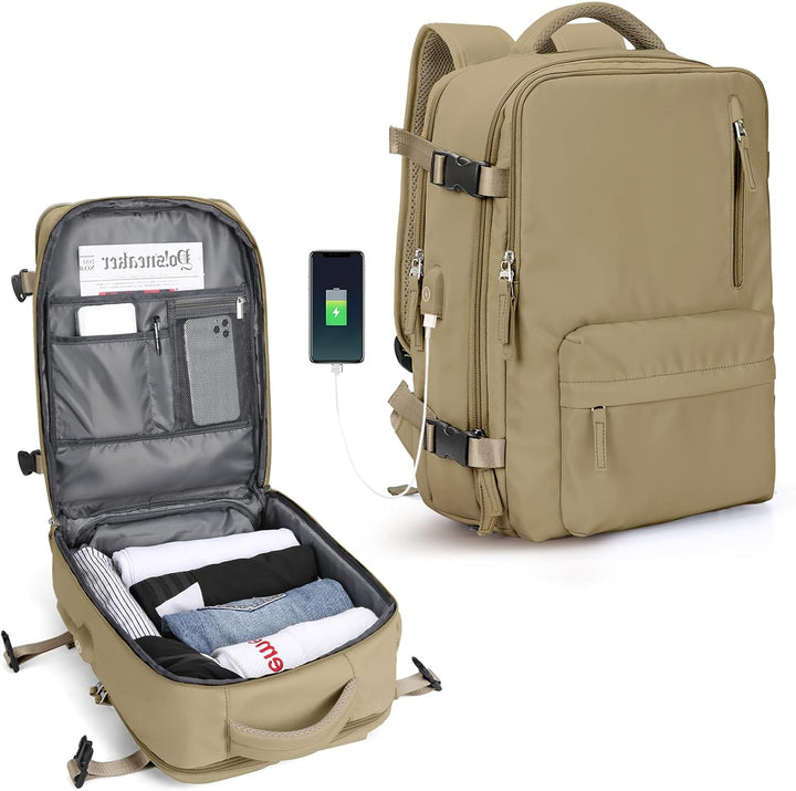 Organized travel laptop bag, unisex, with multi-compartment storage and an adjustable shoulder strap.