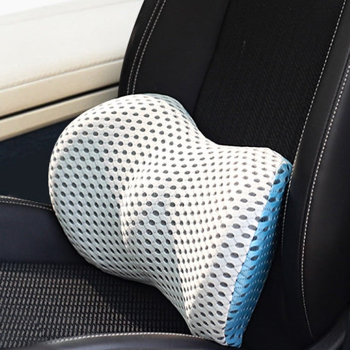 Unisex orthopedic lumbar support cushion for ergonomic back pain relief & posture correction.
