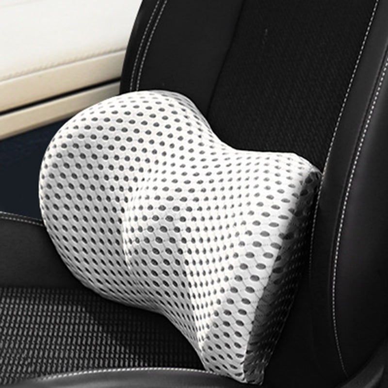 Orthopedic back support cushion for ergonomic posture, memory foam, reducing back pain. Unisex.