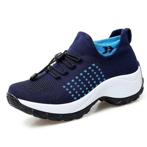 Bottom of non-slip sole on Unisex Orthopedic Stretch Cushion Walking Shoes, ensuring stability
