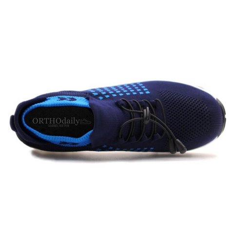 Unisex orthopedic shoes in stretch material, designed for walking with cushion comfort and arch support