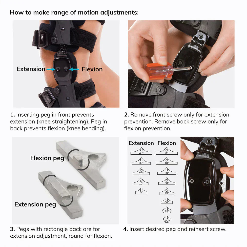 Side view of a durable unisex knee support brace, aiding mobility for osteoarthritis sufferers.