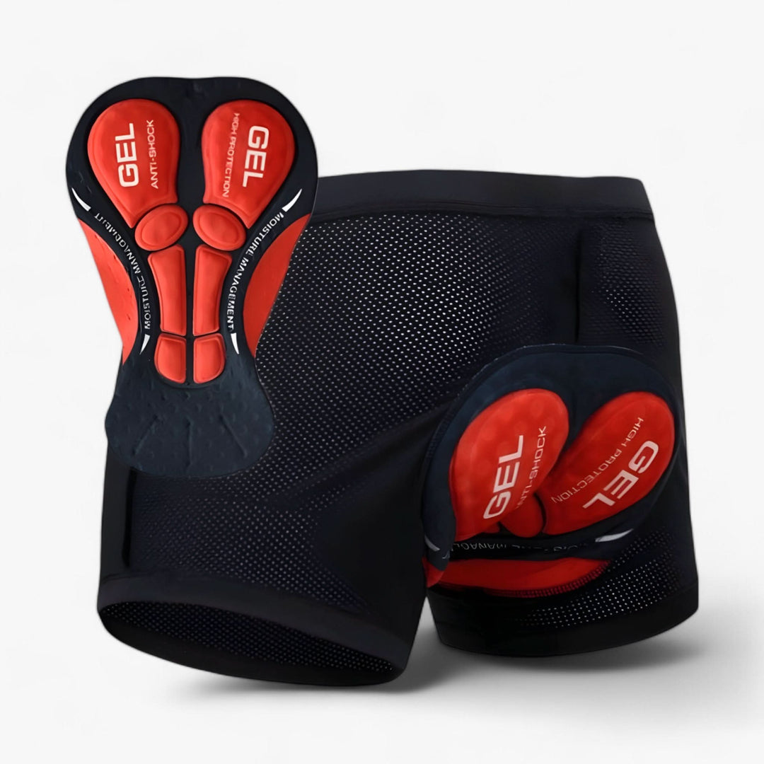 Unisex padded motorcycle shorts with gel padding for comfort & shock absorption during rides. Essential biker gear.