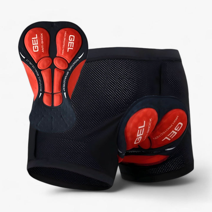Unisex padded motorcycle shorts with gel padding for comfort & shock absorption during rides. Essential biker gear.
