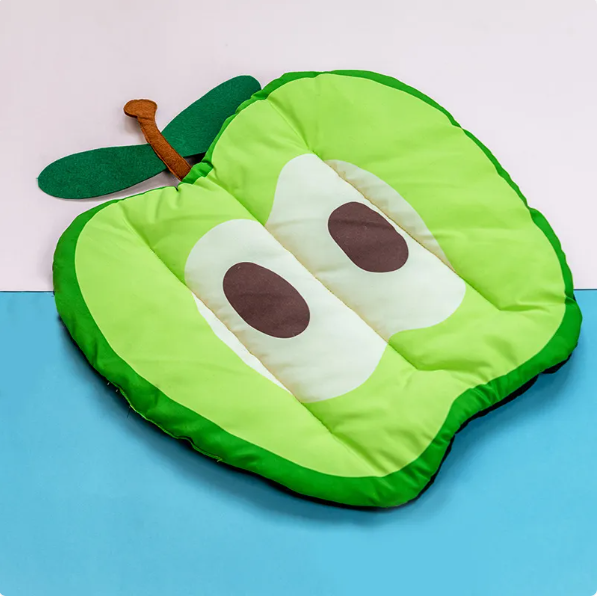 Premium pet cooling mat for cats & dogs, featuring fun fruit/dessert patterns for summer relief.