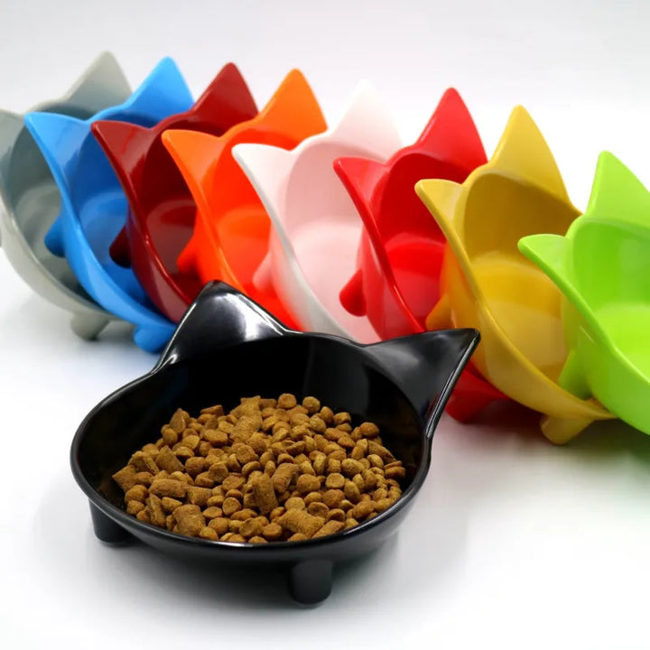 Unisex pet food bowl with cute cat ear design for cats & dogs. Durable, easy-clean feeding dish for modern pets.