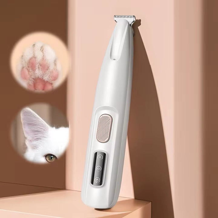 Unisex pet paw & fur trimmer for gentle, precise dog & cat grooming. Quiet, waterproof, USB charging for easy pet care.
