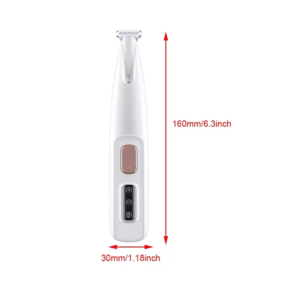 Gentle pet paw trimmer for precise dog & cat paw grooming. Quiet, waterproof, USB rechargeable for safe & easy fur trimming.