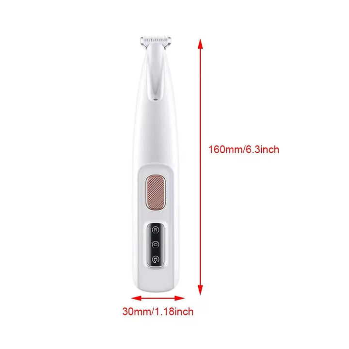 Gentle pet paw trimmer for precise dog & cat paw grooming. Quiet, waterproof, USB rechargeable for safe & easy fur trimming.