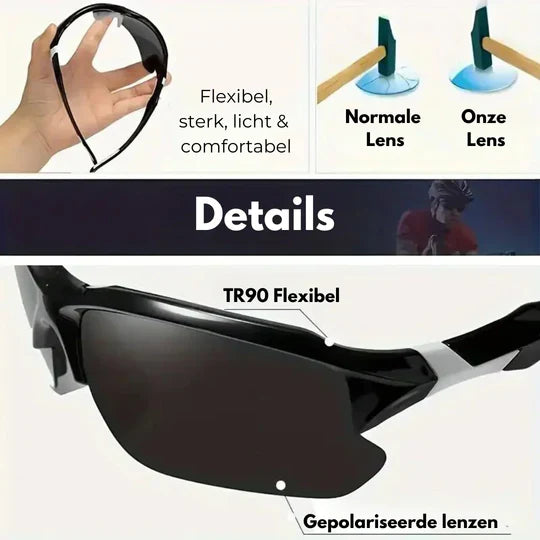 Unisex polarized sports sunglasses for cycling, running, and hiking with UV protection