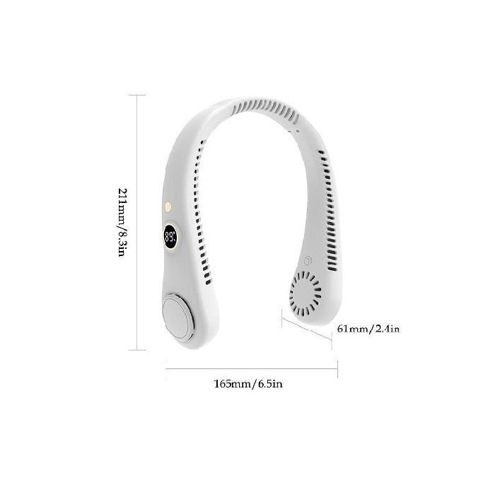 Wearable cooling device: 5-speed bladeless neck fan for hands-free heat relief.