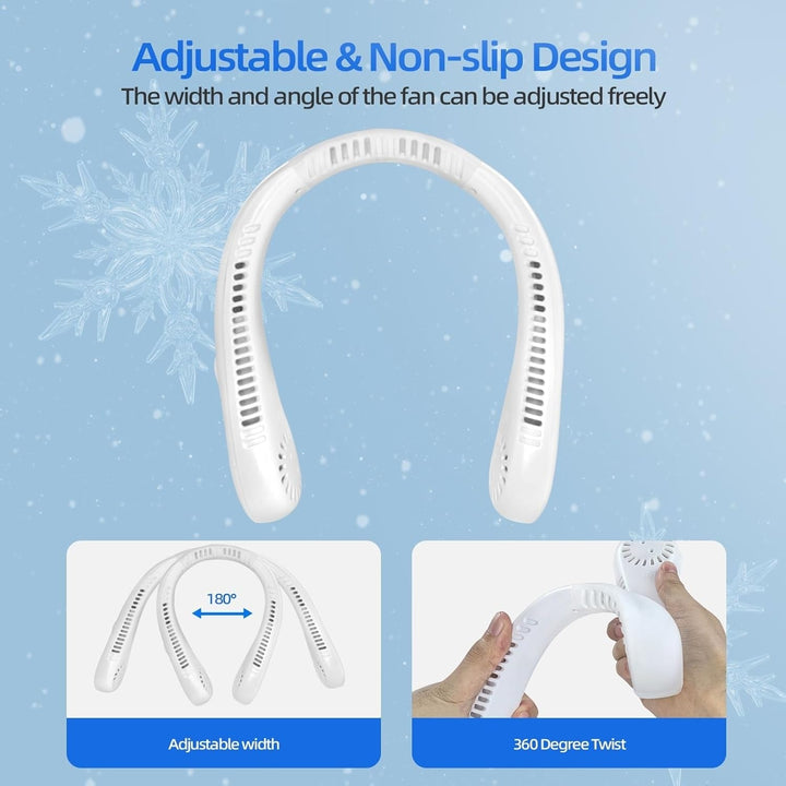 Unisex portable cooling neck fan, a lightweight travel gadget for hot weather.