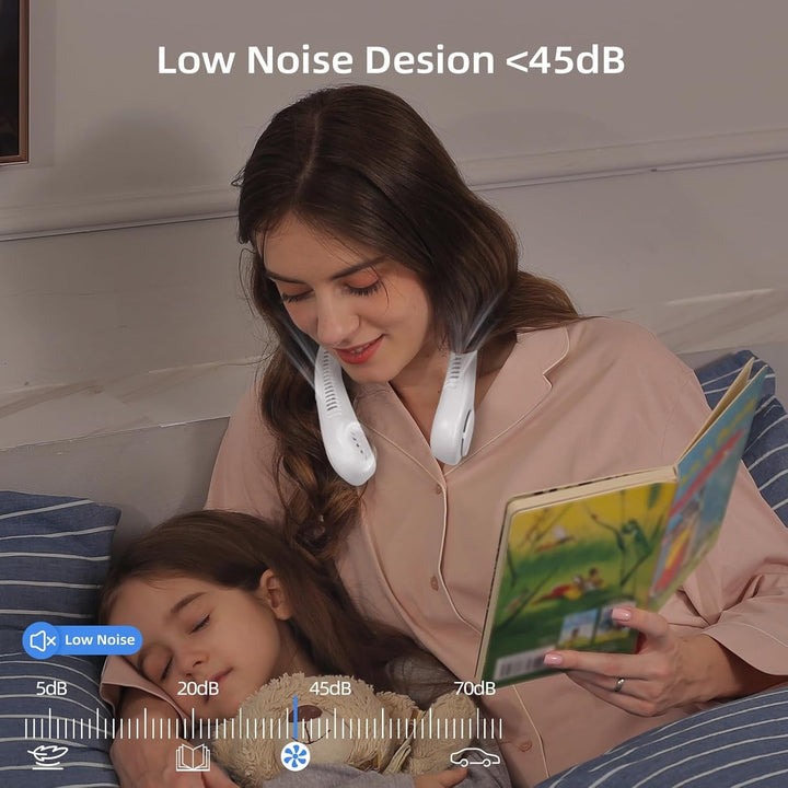 Rechargeable personal neck fan, an essential summer gadget for ultimate comfort.
