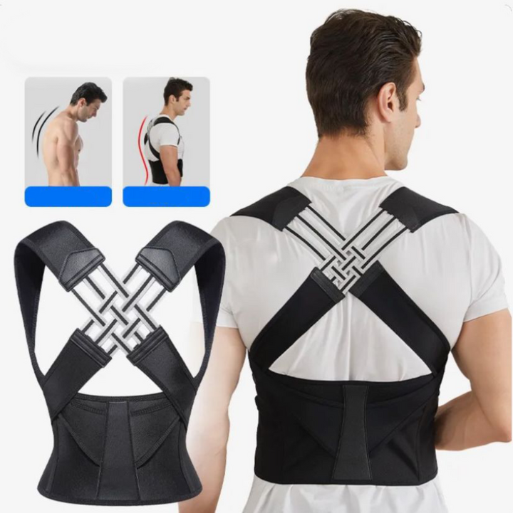 Ergonomic posture brace for men & women. Provides daily back & shoulder support for improved posture & health.