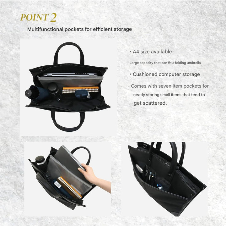 Organized unisex leatherette business bag, a versatile 2-way briefcase & laptop messenger for professionals.