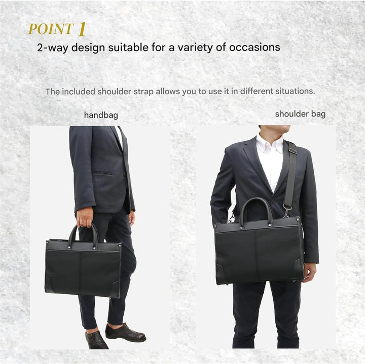 Sleek unisex professional business briefcase, a 2-way messenger bag with ample organized storage for work.