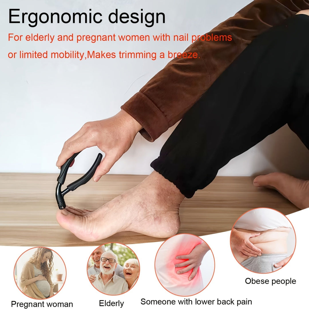 Stainless steel toenail clipper for professional foot care. Strong, ergonomic design for thick nails.