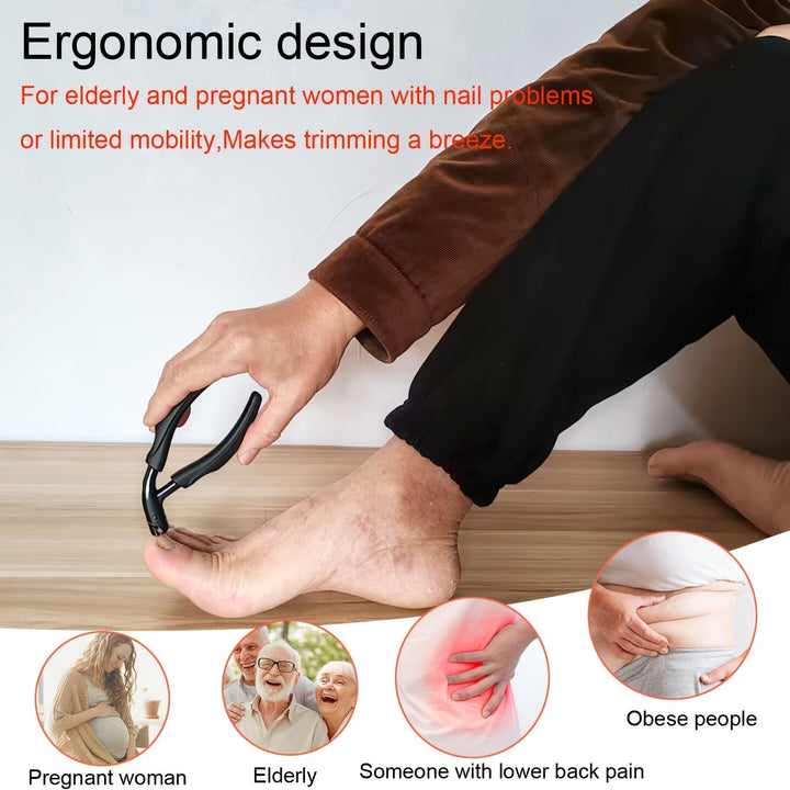 Stainless steel toenail clipper for professional foot care. Strong, ergonomic design for thick nails.