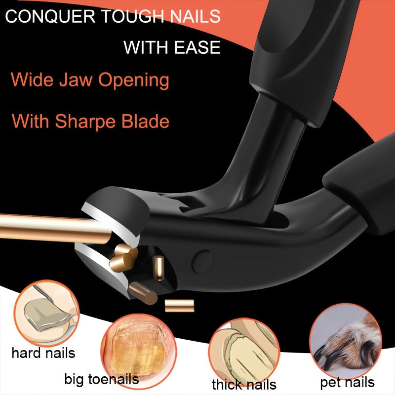 Durable stainless steel professional toenail clipper. Ergonomic design for thick & ingrown nail care.