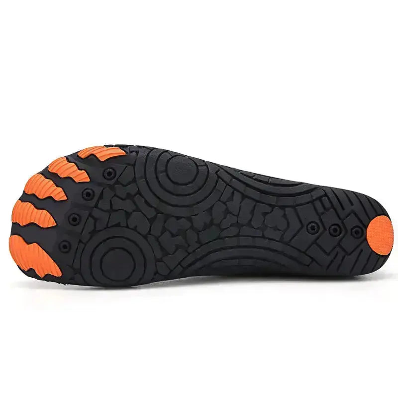 Pair of quick-lace barefoot shoes, lightweight and flexible for versatile unisex everyday wear.