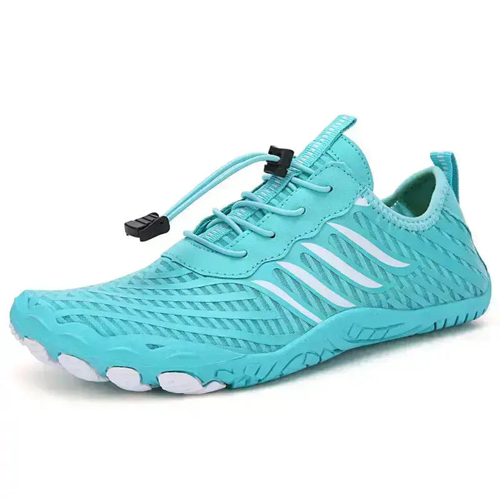 Lightweight casual shoes with quick-lace system. Flexible sole, wide toe box for unisex comfort.