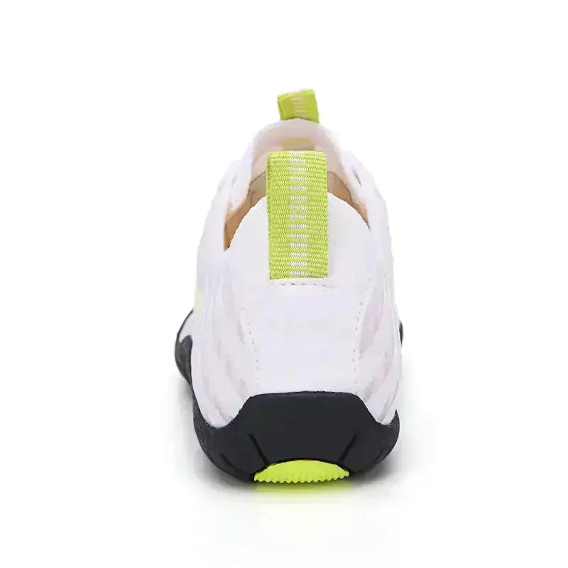 Comfortable quick-lace minimalist shoes. Wide toe box and flexible sole support natural movement.