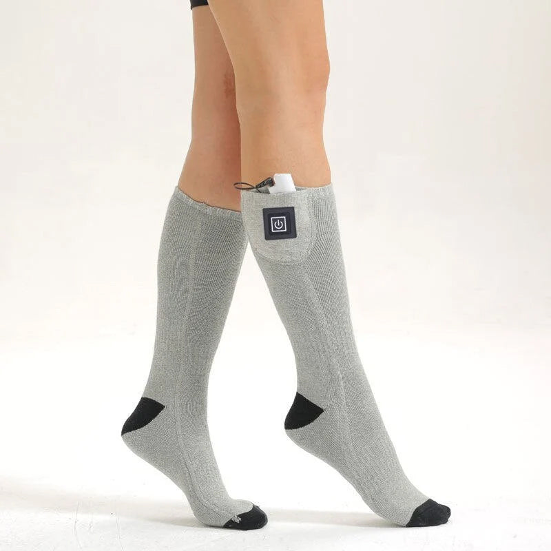 Enjoy lasting warmth & comfort with these rechargeable thermal socks for cold weather.