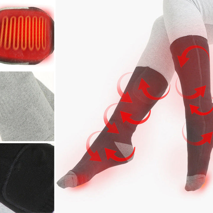 Everyday rechargeable heated socks for cozy warm feet indoors or out in the cold.