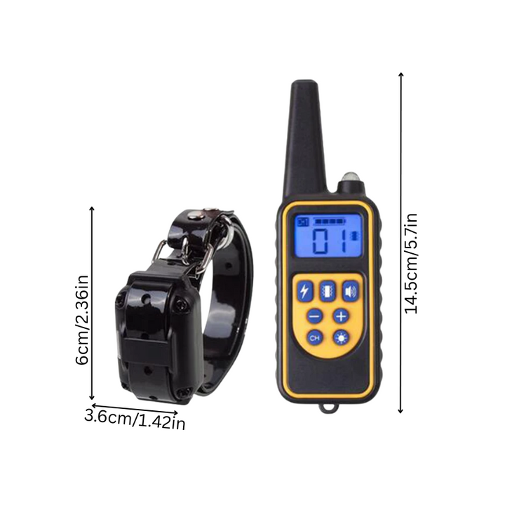 Waterproof remote dog training collar with long-range control for multi-dog obedience training.