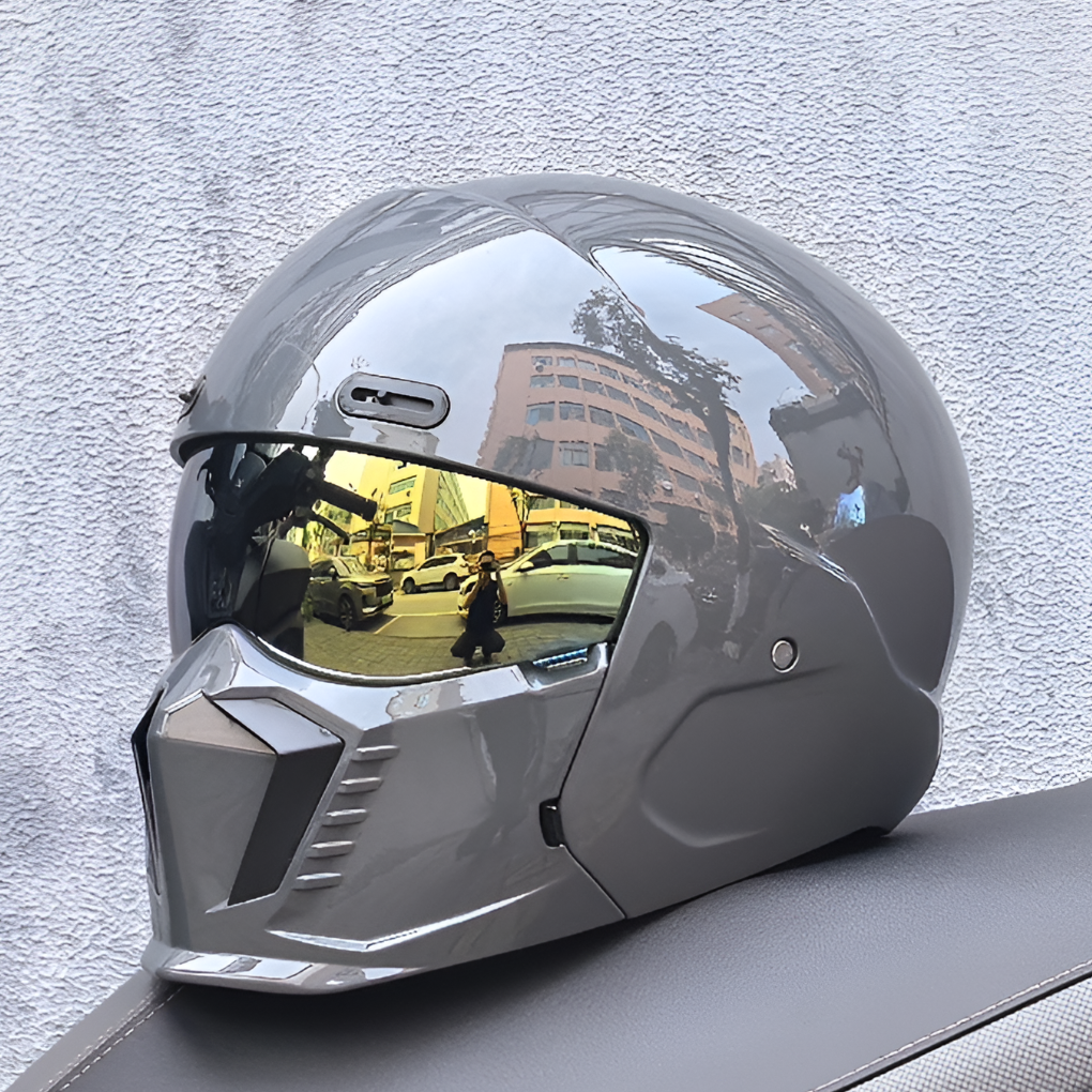 Stylish retro open-face motorcycle helmet, DOT & ECE certified, perfect for classic cruiser bikes.