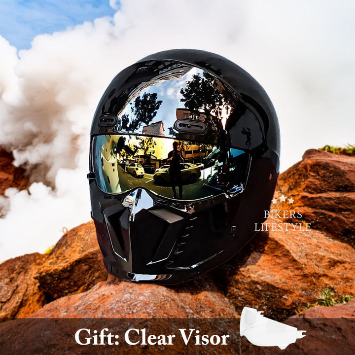 Classic motorcycle helmet, open-face design, DOT & ECE certified. Perfect for vintage bike riders.