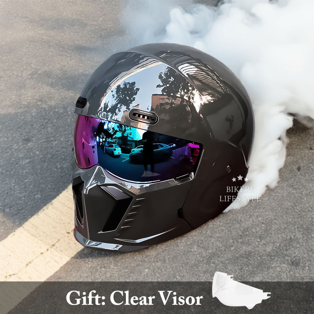 Pilot style open-face helmet, DOT/ECE certified for reliable safety & timeless motorcycle aesthetics.