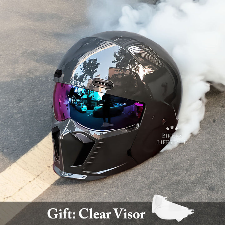 Pilot style open-face helmet, DOT/ECE certified for reliable safety & timeless motorcycle aesthetics.
