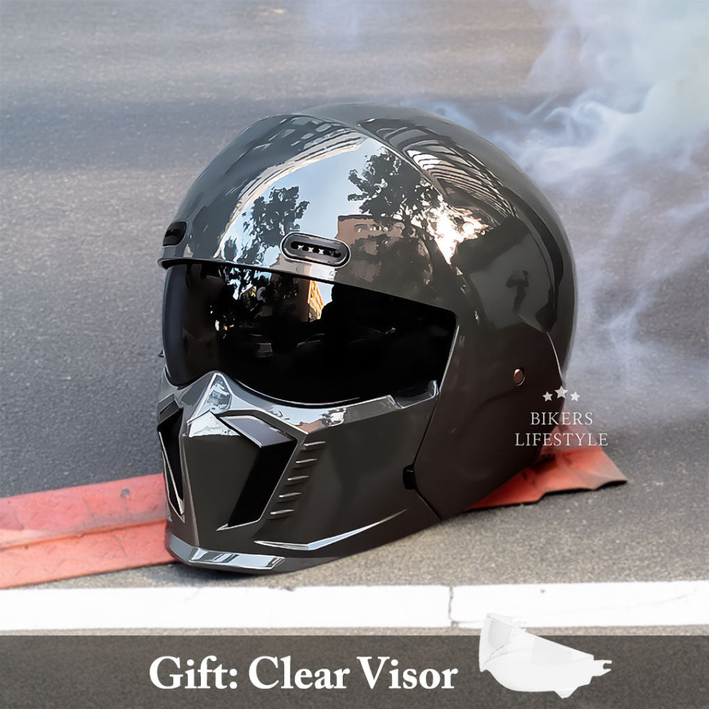 Durable unisex vintage motorcycle helmet, DOT/ECE approved, offering superior head protection.