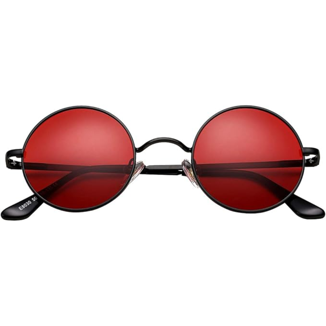 Round polarized sunglasses, unisex style. Offers UV protection, lightweight comfort, and a classic look.